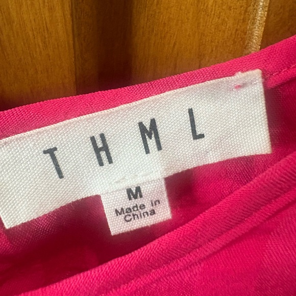 THML Hot Pink Lightweight Ruffle-Sleeve Top - Picture 3 of 3
